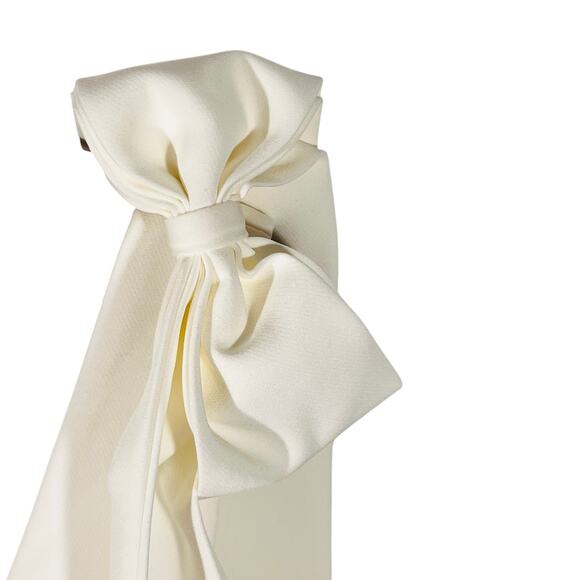 Revelry White Mini Dress Bow Shoulder Coquette Bridal Fit & Flare 16 - Picture 6 of 10